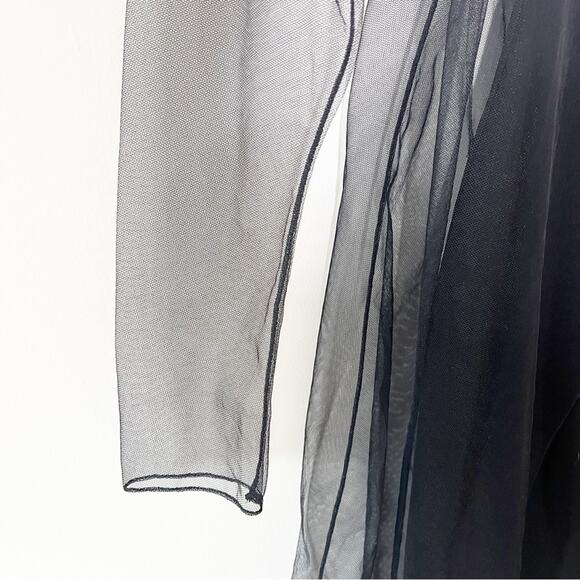 Cushnie Black Single Sleeve Mini Dress Tulle Overlay Size 0 - Picture 5 of 9
